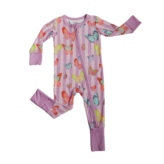 Zipper Romper - Purple Butterfly - Baby Sweet Pea's Boutique