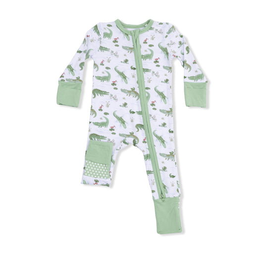 Convertible Romper- Crayon Alligators - Angel Dear