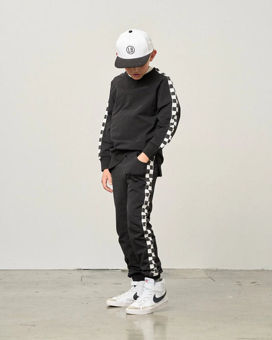 Side Checkered Pullover - Black - Baby Sweet Pea's Boutique