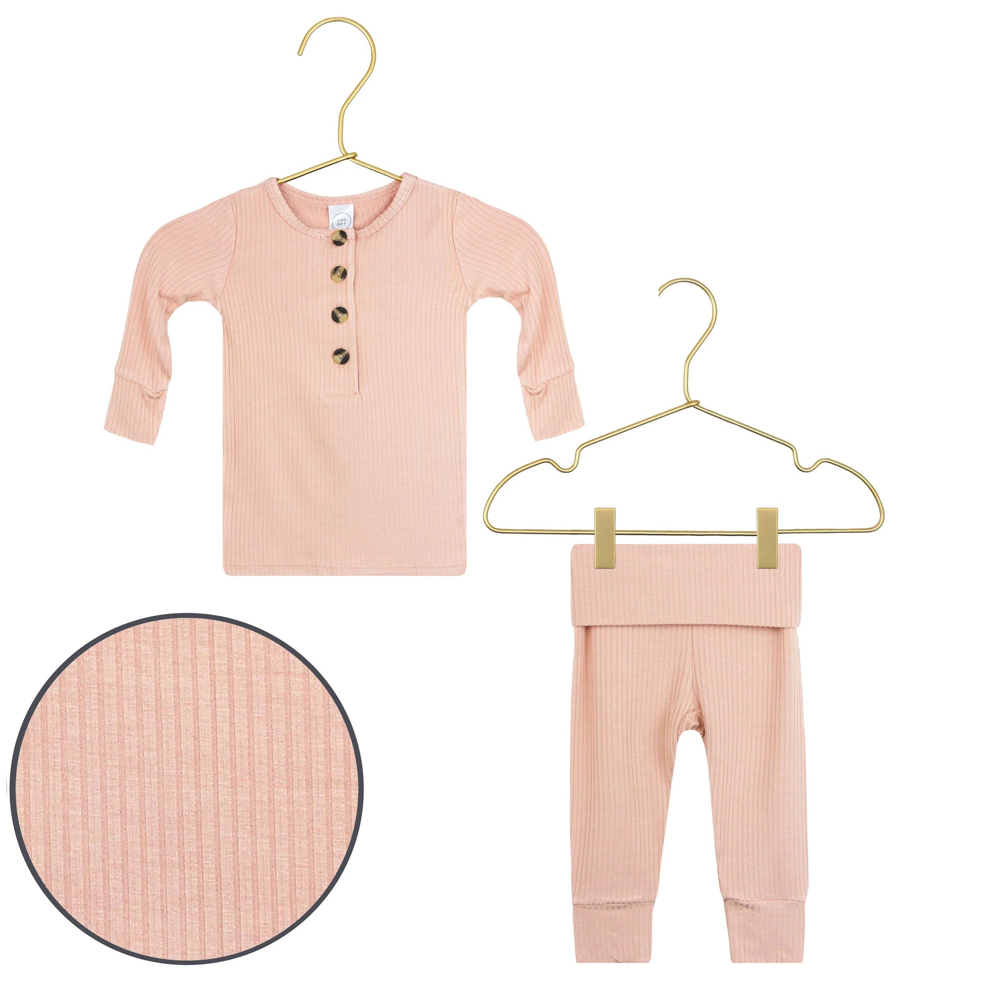 Audrey Ribbed Top + Bottoms - Lou Lou & Co