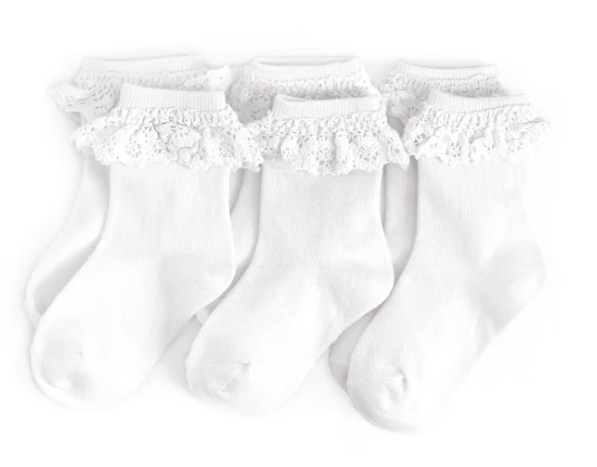 White Lace Midi Sock 3 Pack
