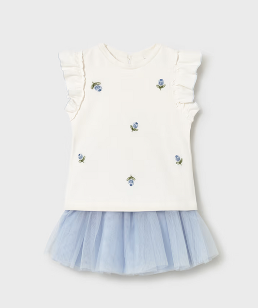 Wren Tulle Skirt and Ruffled T-shirt Set - Mayoral
