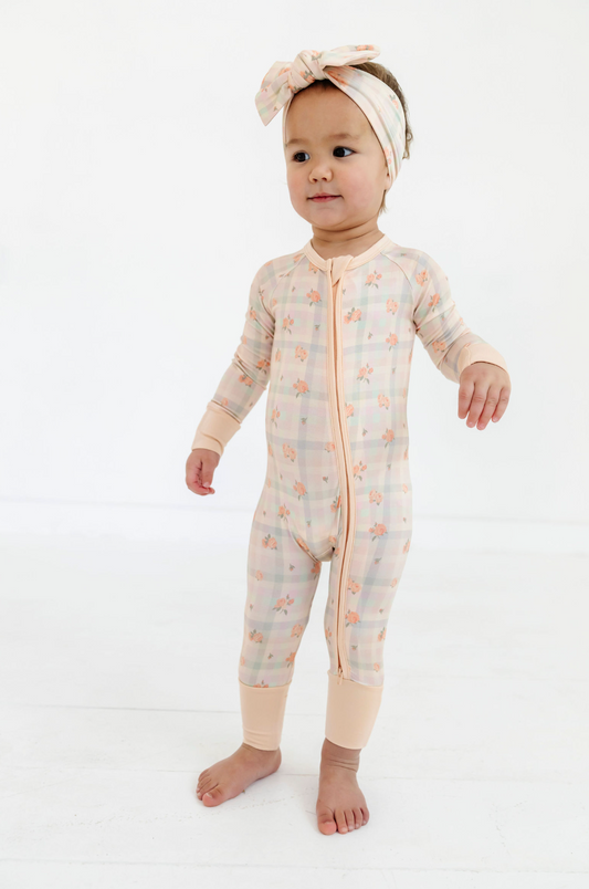 Frankie Plaid Zipper Romper - In My Jammers