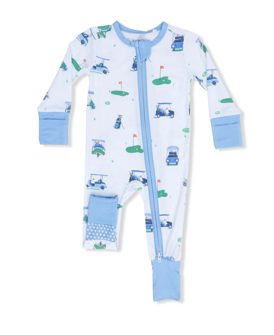 Vintage Golf Carts Blue  Convertible Romper