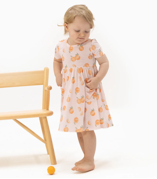 Twirly Dress with Cartwheel Shorts-Sweet Peach